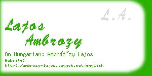 lajos ambrozy business card